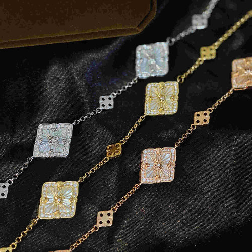 Bracelets en cristal de trèfle de style luxueux en or, argent et or rose