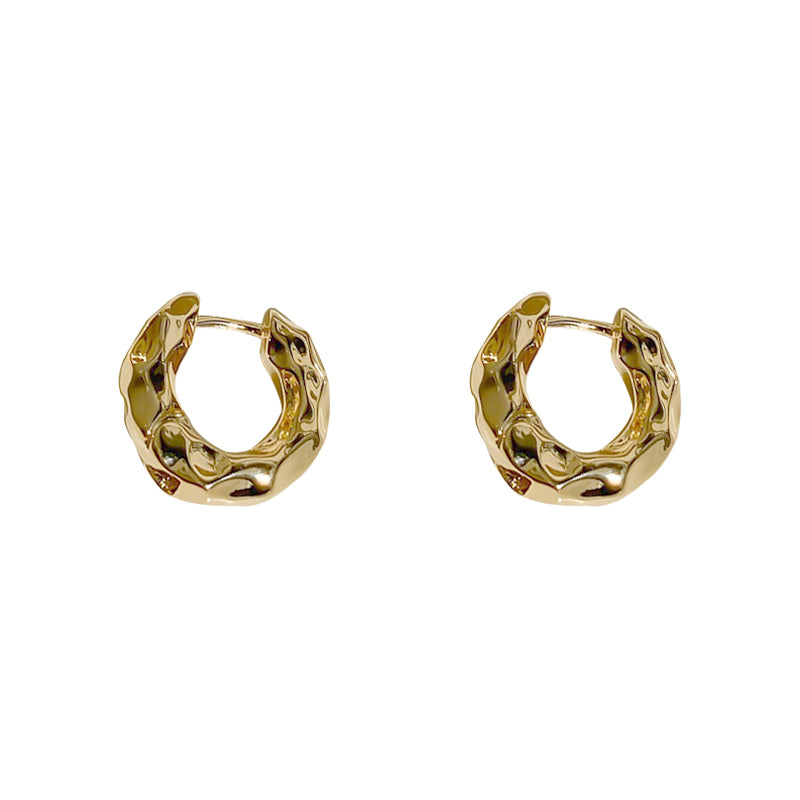 Gold Dipped Thick Circle Hoop Earrings