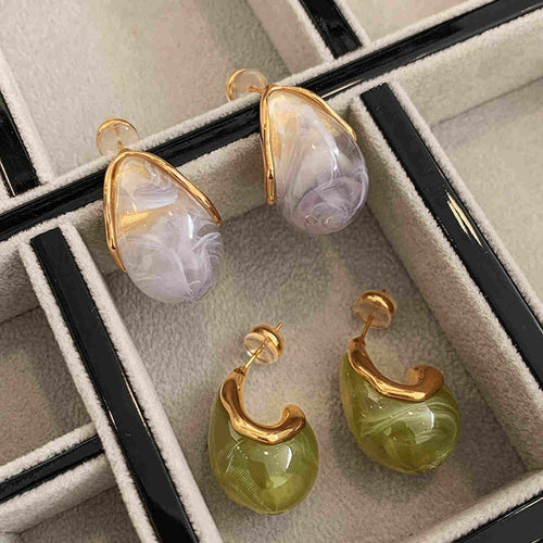 Boucles d'oreilles créoles en plaqué or 18 carats avec tige en argent