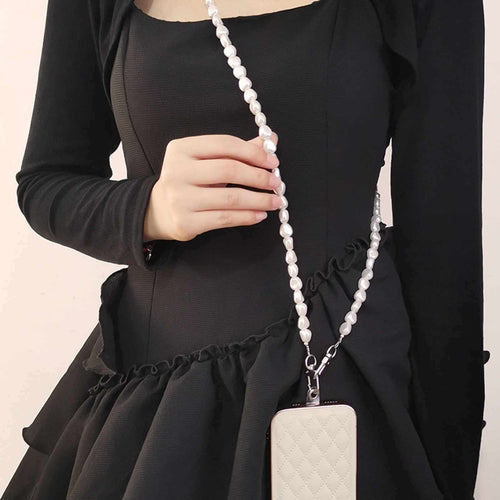 Crossbody Phone Chain Long Pearl Chain Crossbody Phone Strap Case Mate 120cm Long