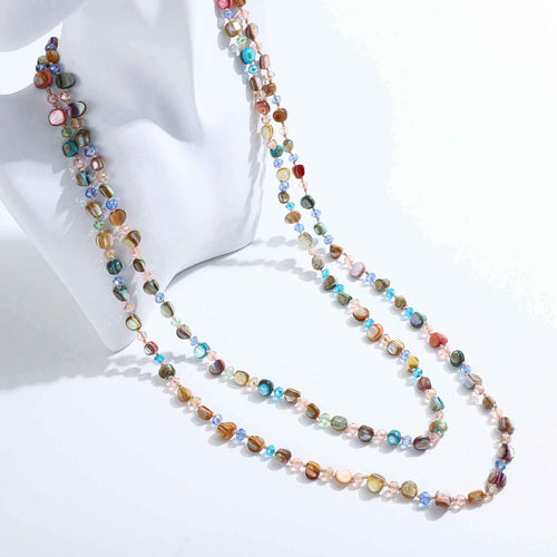 120cm Colorful Stone Long Necklace Super Beautiful Christmas Long Sweater Chain Necklace