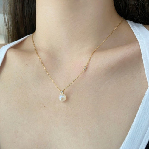 opal pendant necklace gold chain