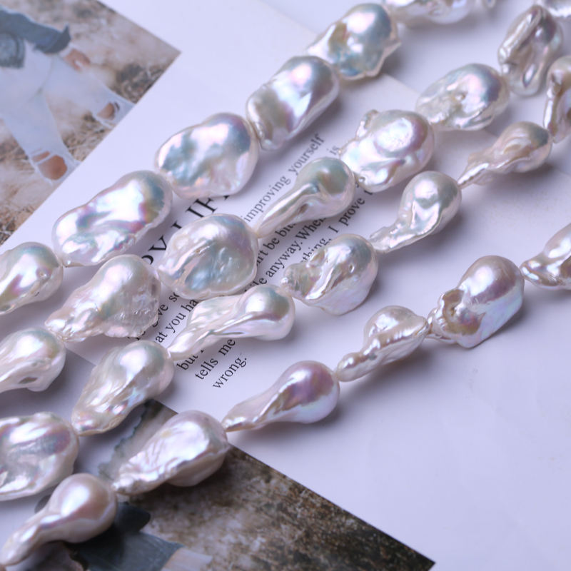 16mm Big Pearl Necklace AAA Baroque Pearl Necklace | White Freshwater ...