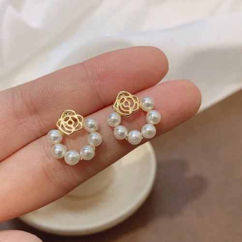 18K Gold Baroque Freshwater Pearl Earrings Handmade Jewelry