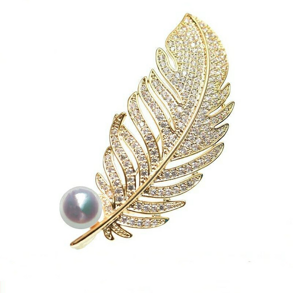 Huge Tomato Royal Style Peacock Branch Vintage Pearl Brooch, Purple