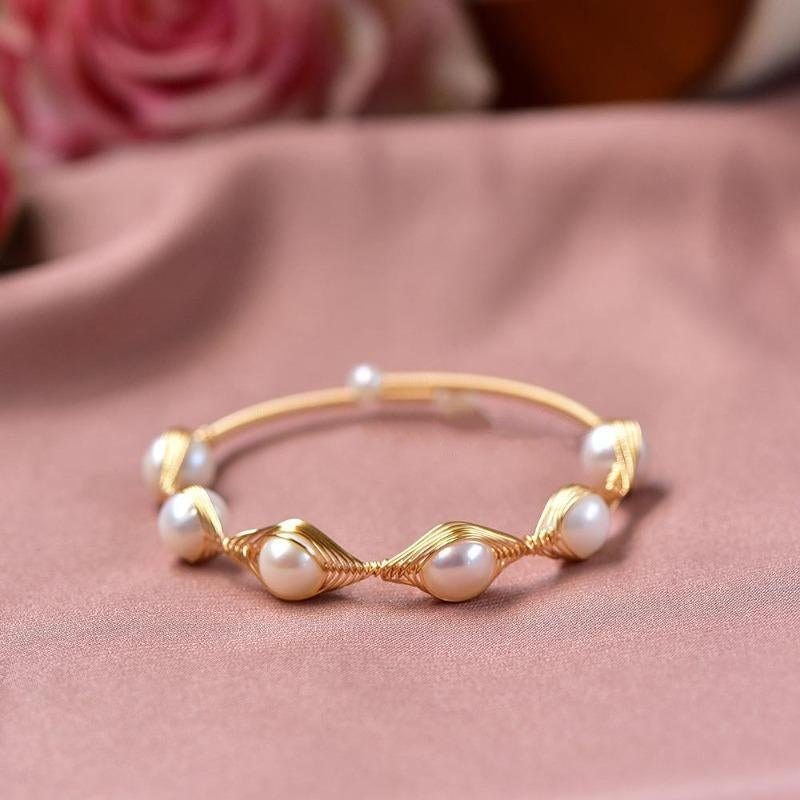 Gold Stacked Bracelet Set of 3, Pearl Bracelet, Gold Chain Stacking  Bracelets, Adjustable Bracelets, Everyday Jewelry, Mothers Day Present, -  Etsy
