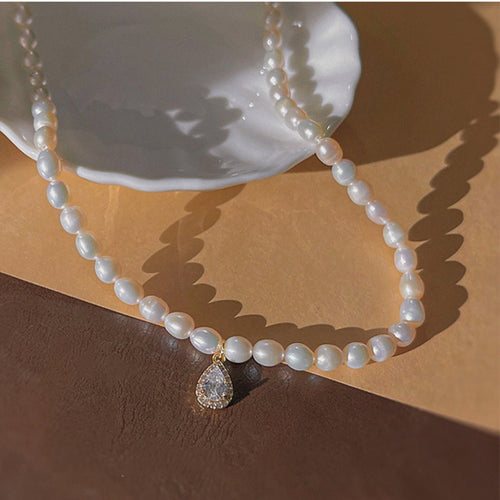 Classic Pearl Necklace | Freshwater Pearl Necklace | Pearl Necklace with Pendant (4-5mm)