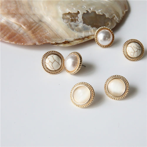 Opal Moonstone Earring Studs Shell Pearl Studs with S925 Silver Pin 8 to  14mm