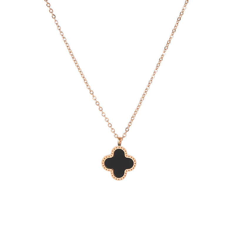 Four Leaf Clover Necklace in Brass with Gold Filled Chain - Michelle Chang