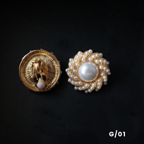 Vintage Baroque Pearl Handmade Sun Earrings Designer-HugeTomato-HugeTomato