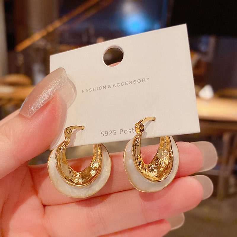  Initial Dangle Hoop Earrings for Women 14K Gold Plated