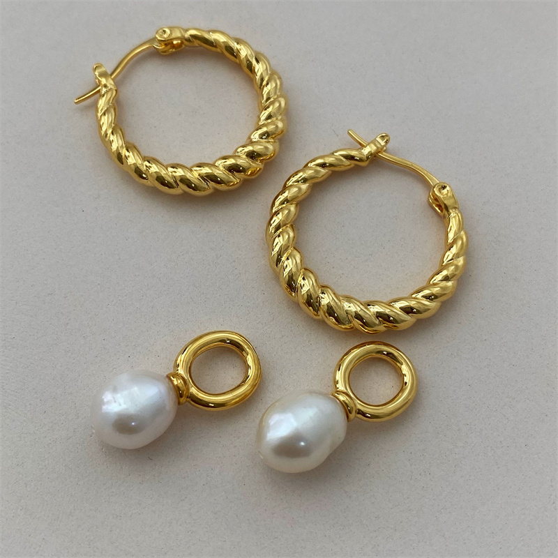 Cherry Pearl Earring Jackets | Pearl Drop Earrings | Bowknot Gold Stud Earrings with S925 Pins