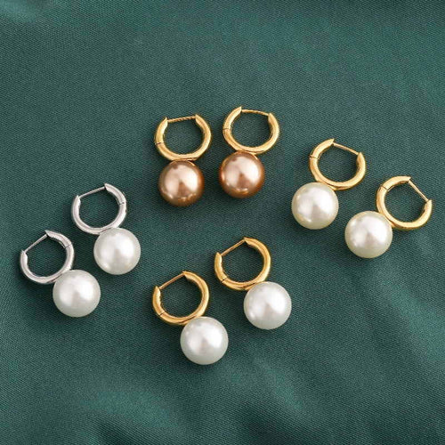 [Boxing Day Special] Royal Pearl Earrings | 1950s Style Big Pearl Earrings | 3 color available