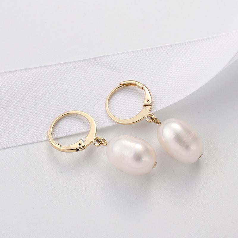 Treated Freshwater Cultured Baroque Pearl Hoop Earrings